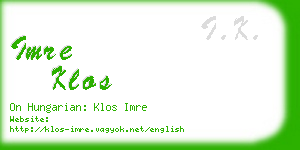 imre klos business card